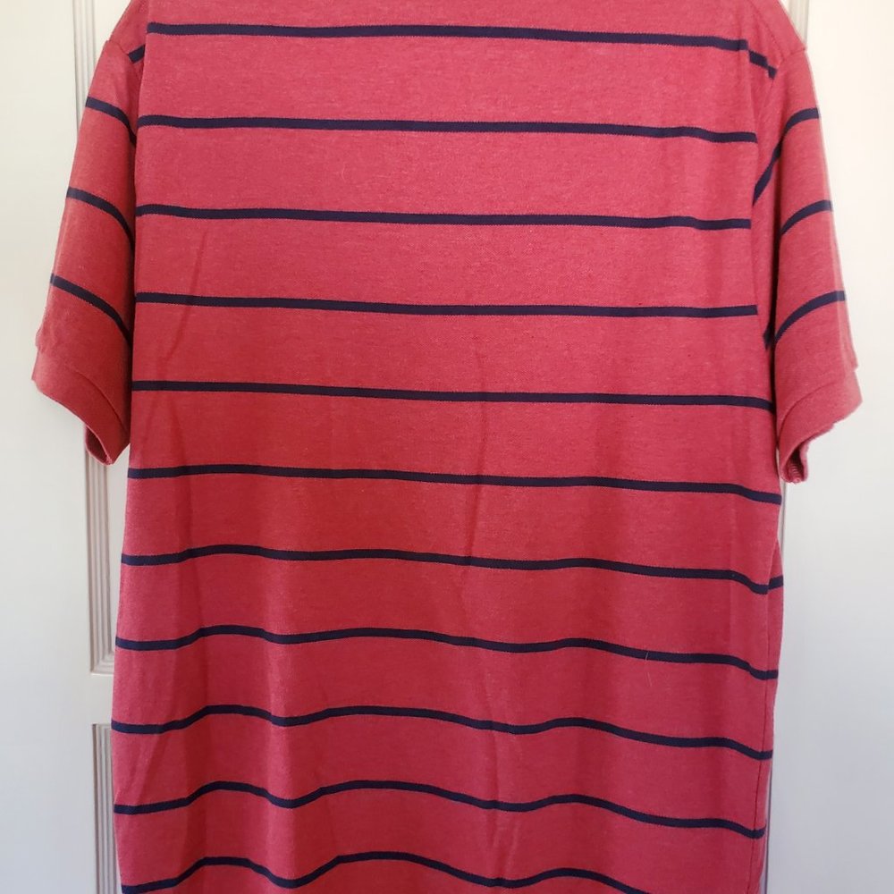 Polo RALPH LAUREN Classic, custom fit, BRICK RED with DARK BLUE Stripes - Picture 2 of 4